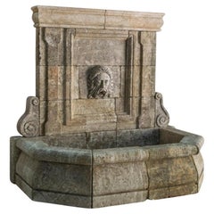 Old Stone Fountain - Limestone Wall Fountain - Antique Garden Fountain