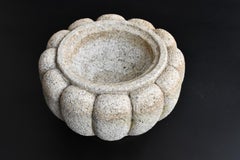 Old Stones in a Japanese Garden "Tsukubai" Stone Water Basin / Garden Figurine