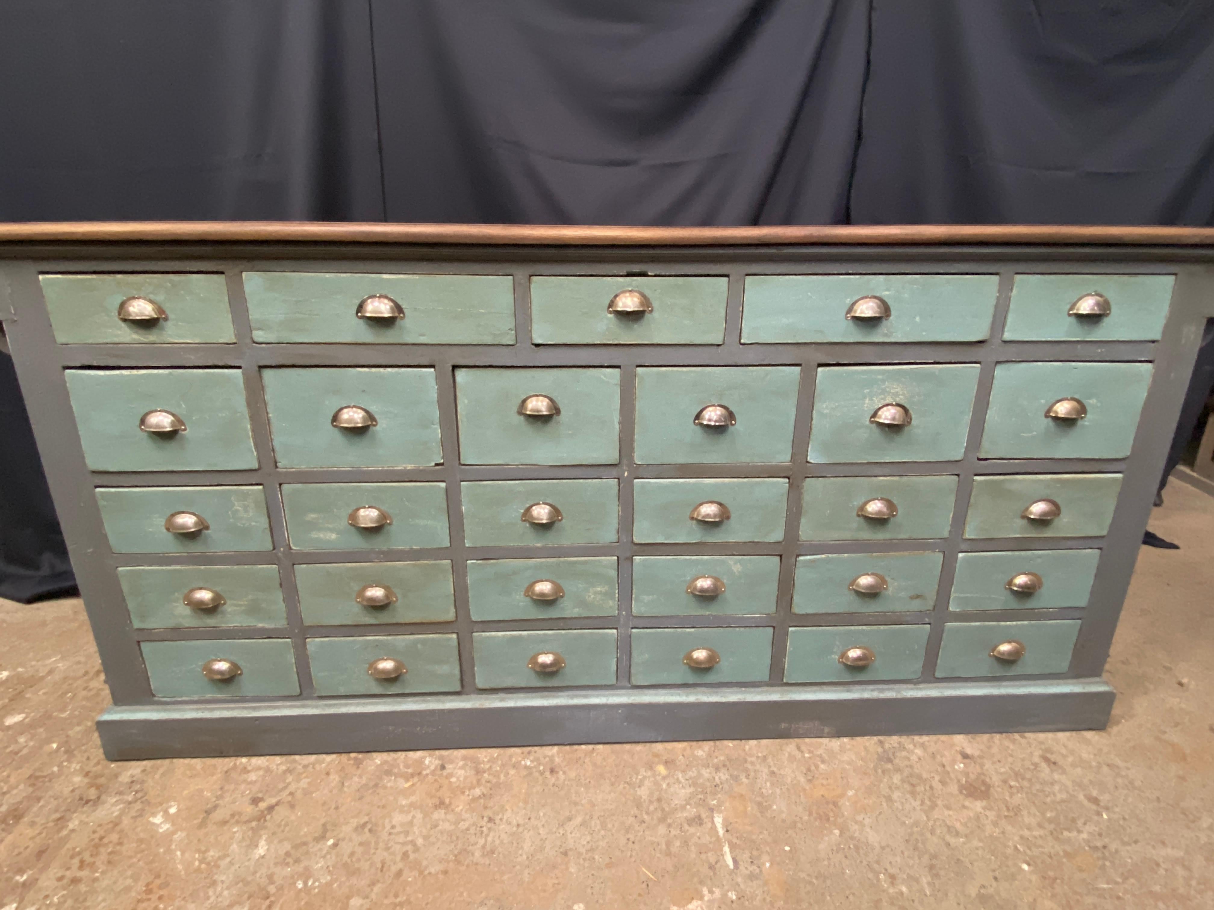 old store counter with 29 drawers dating from the end of the 19th century very b For Sale 3