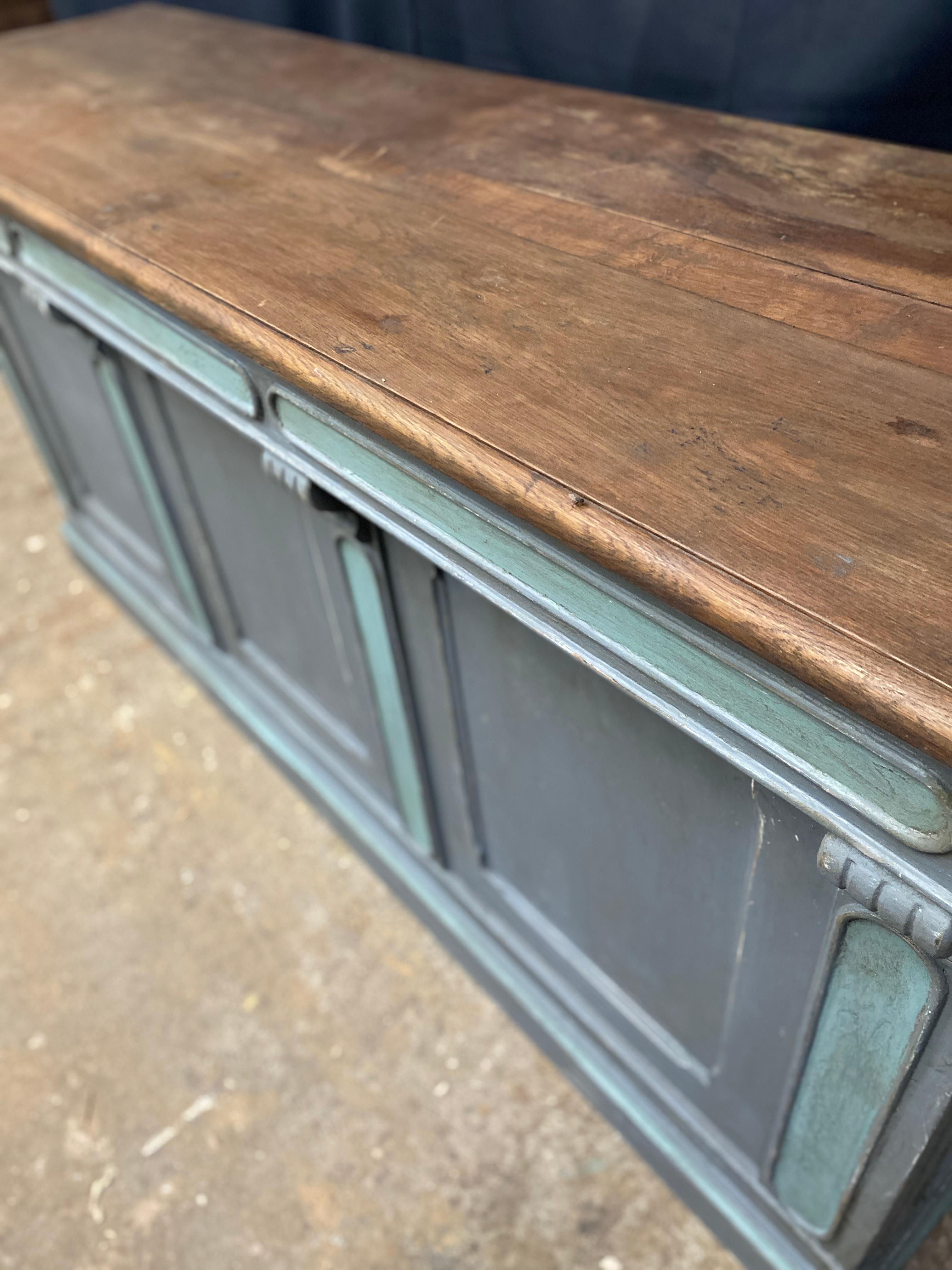 Paint old store counter with 29 drawers dating from the end of the 19th century very b For Sale