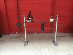 Old Store Shelf, Art Deco Period, Steel and Safety Glass, circa 1930