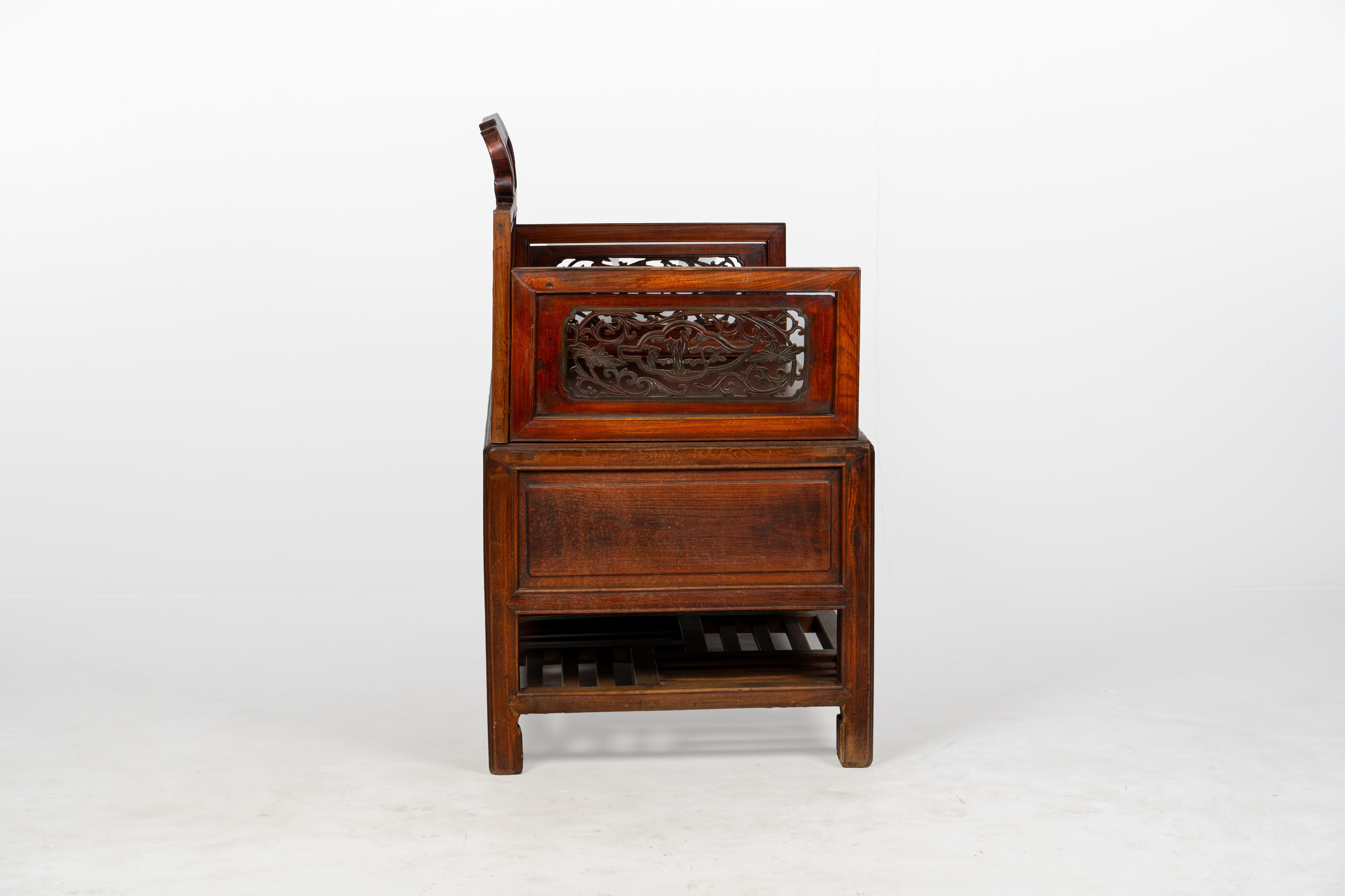 Elm Old Style Bench with Drawers