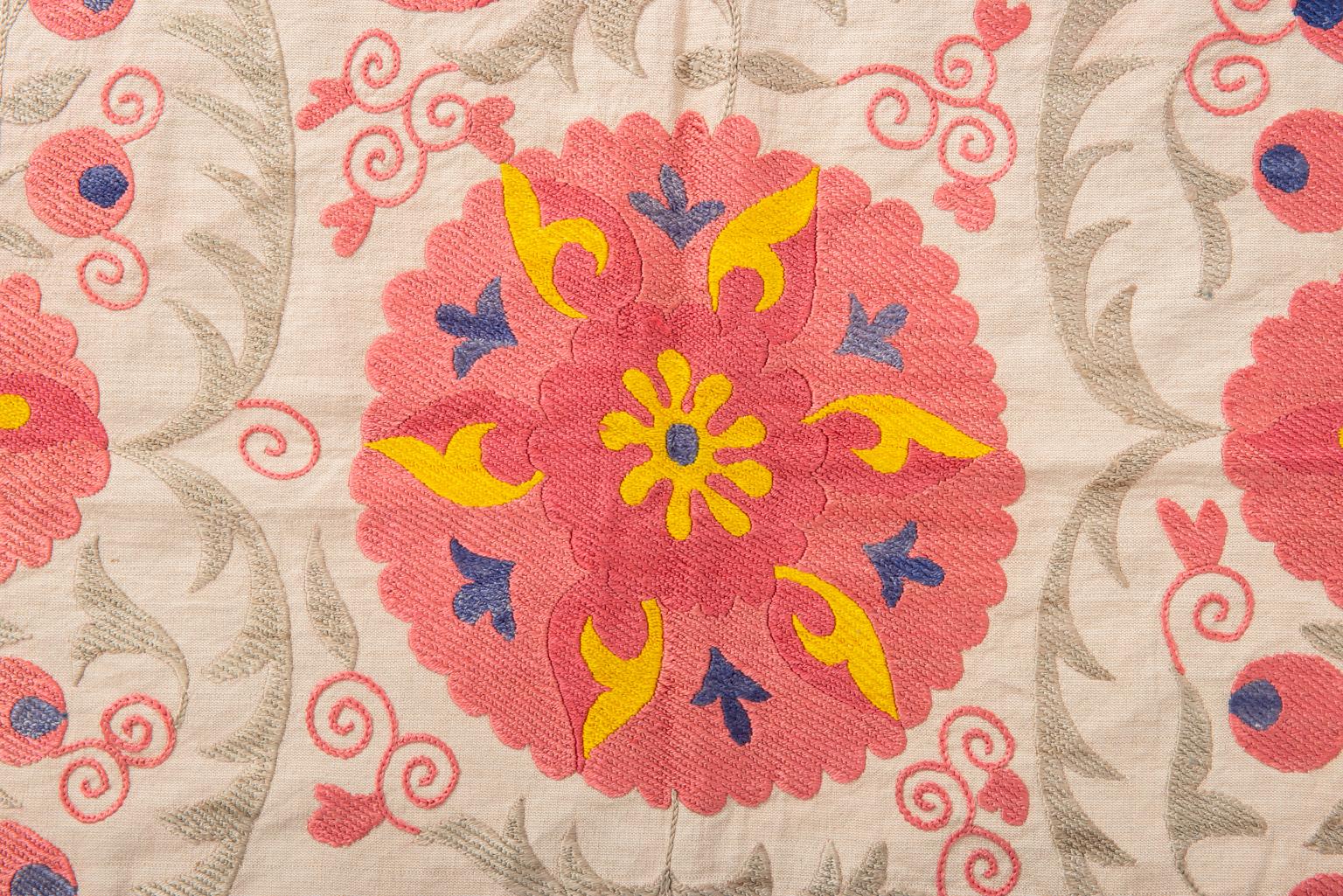 Old Susani Uzbekistan Silk Embroidered Tapestry 3