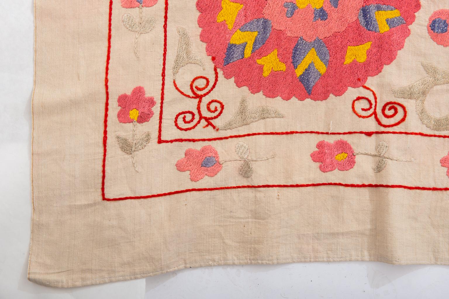 Old Susani Uzbekistan Silk Embroidered Tapestry 5