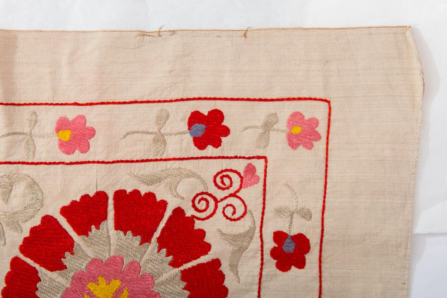 Old Susani Uzbekistan Silk Embroidered Tapestry 6