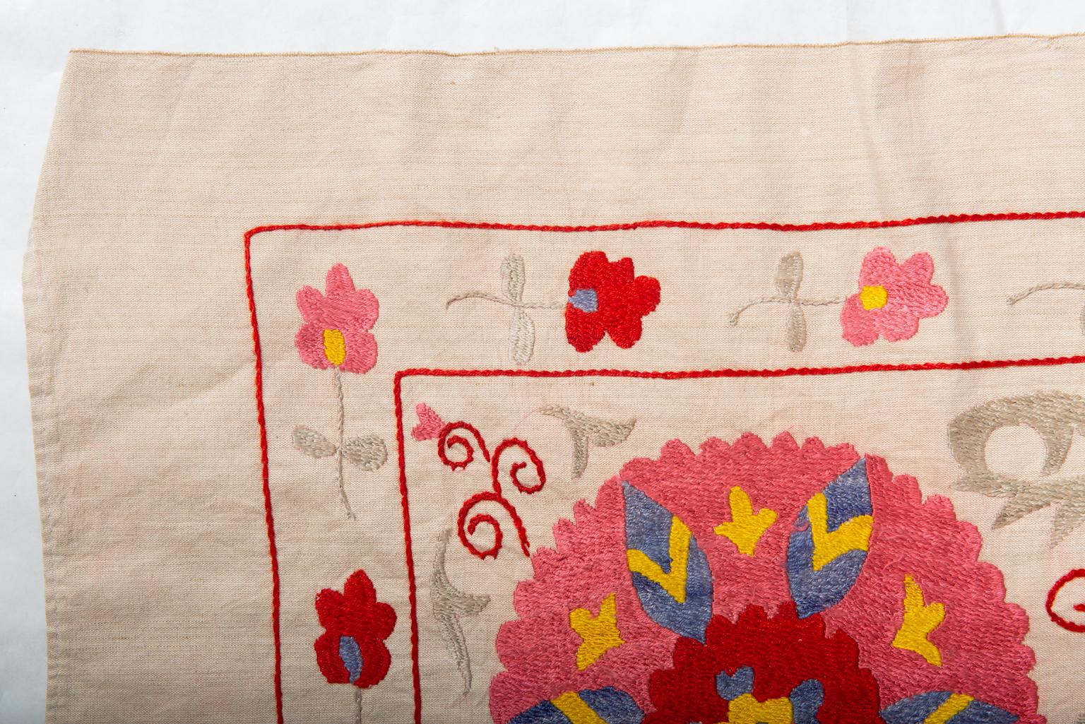 Old Susani Uzbekistan Silk Embroidered Tapestry 7