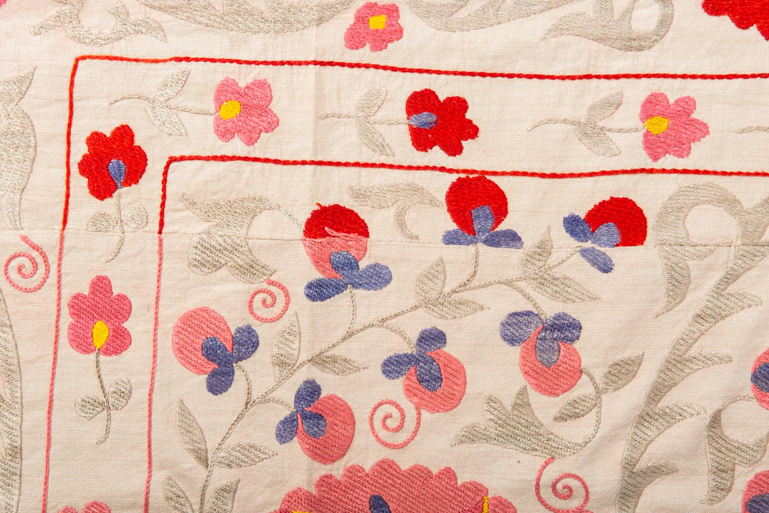 Old Susani Uzbekistan Silk Embroidered Tapestry 2