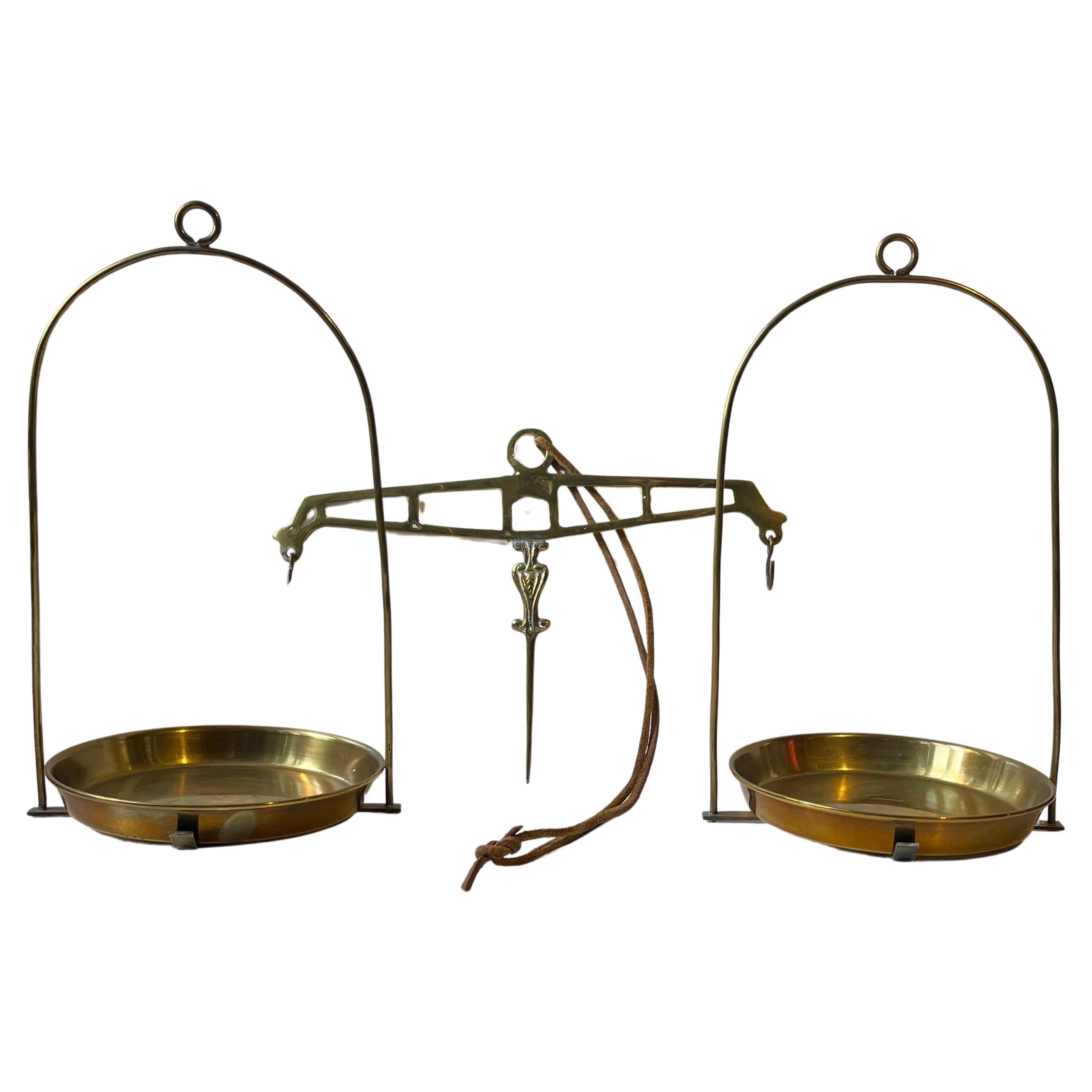 Old Suspended Balance Scale in Brass
