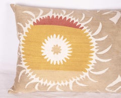 Old Suzani Pillow/Cushion Cover Fashioned from a Mid-20th Century Suzani