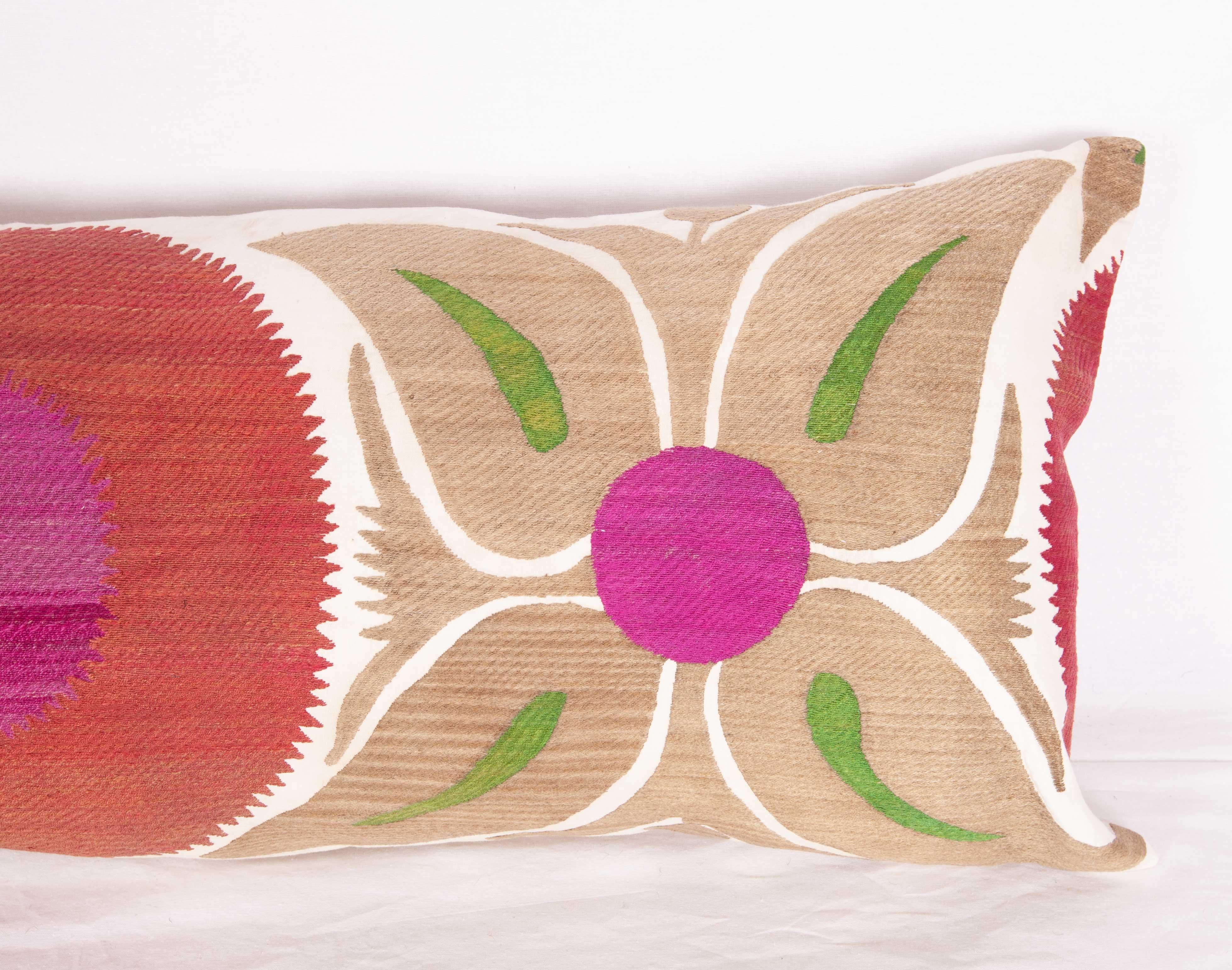 Embroidered Old Suzani Pillow / Cushion Cover Fashioned from a Mid-20th Cenury Suzani