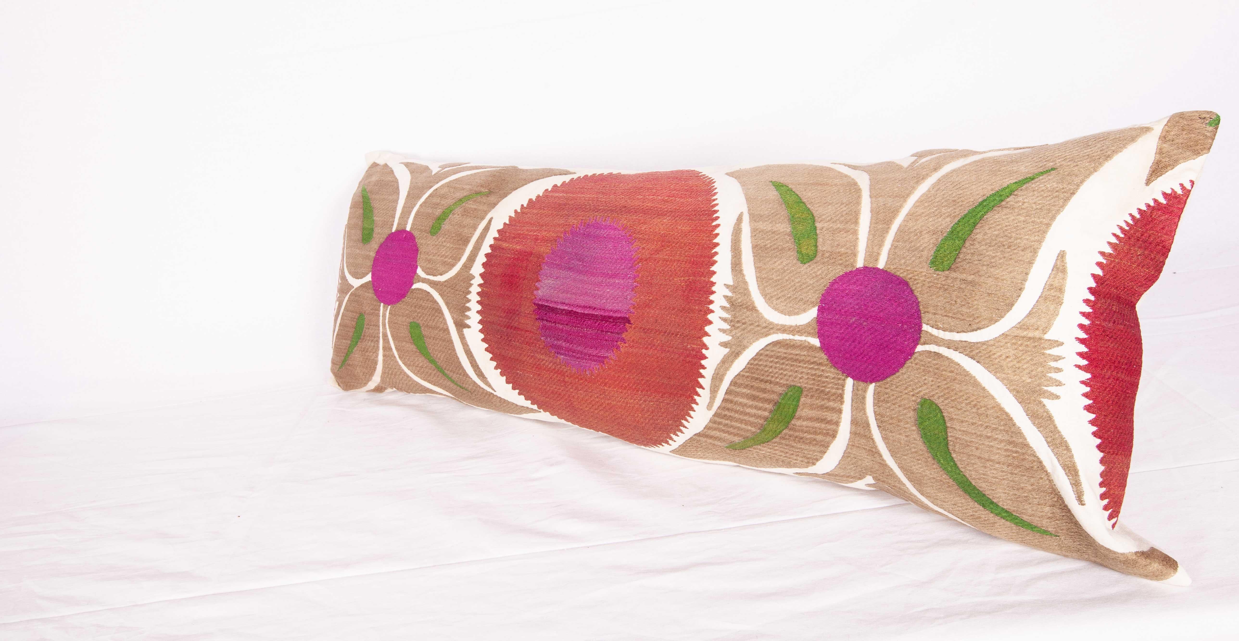 Cotton Old Suzani Pillow / Cushion Cover Fashioned from a Mid-20th Cenury Suzani