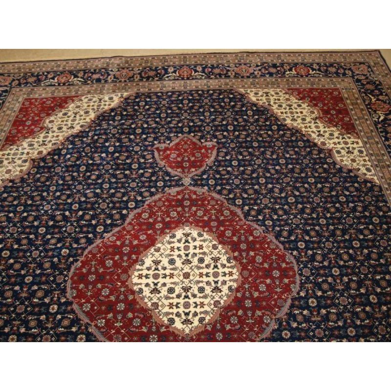 Asian Old Tabriz Carpet with Classic Medallion Design For Sale