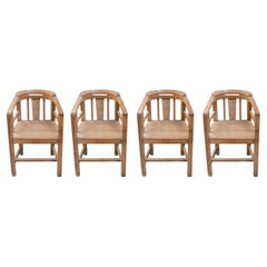 Hohe Stühle aus Teakholz aus Indien 