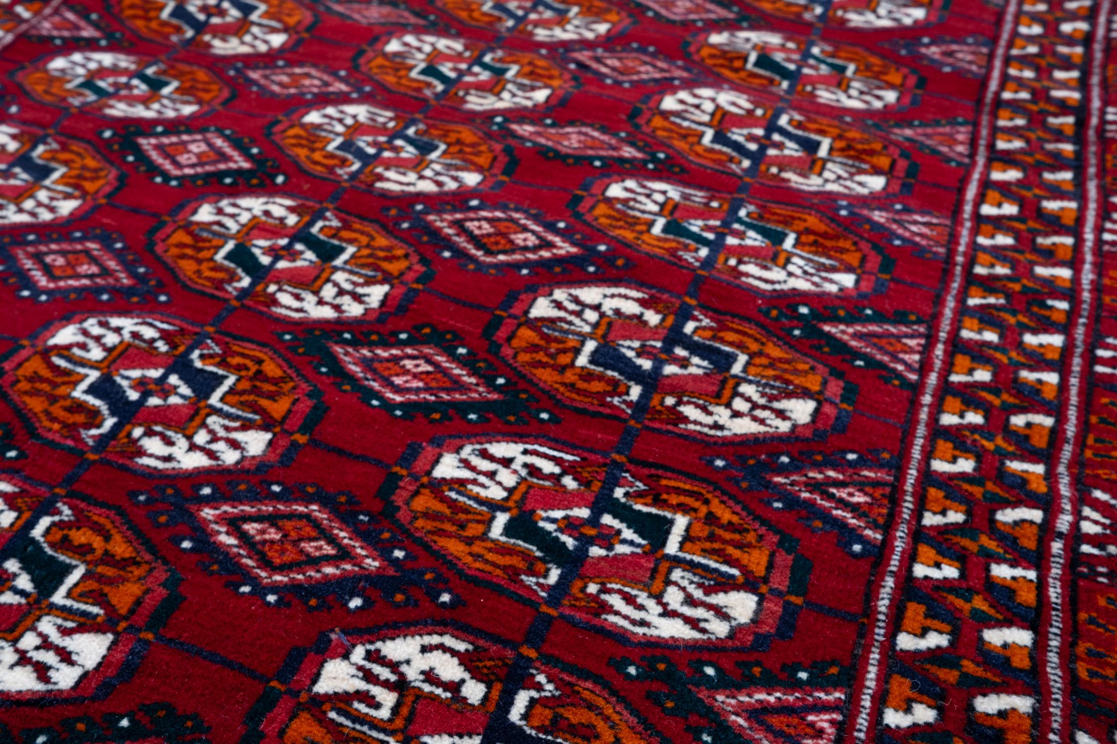 Oushak Antico tappeto Tekke Bukhara Turkmen, Tappeto Turkoman dell'Asia centrale in vendita