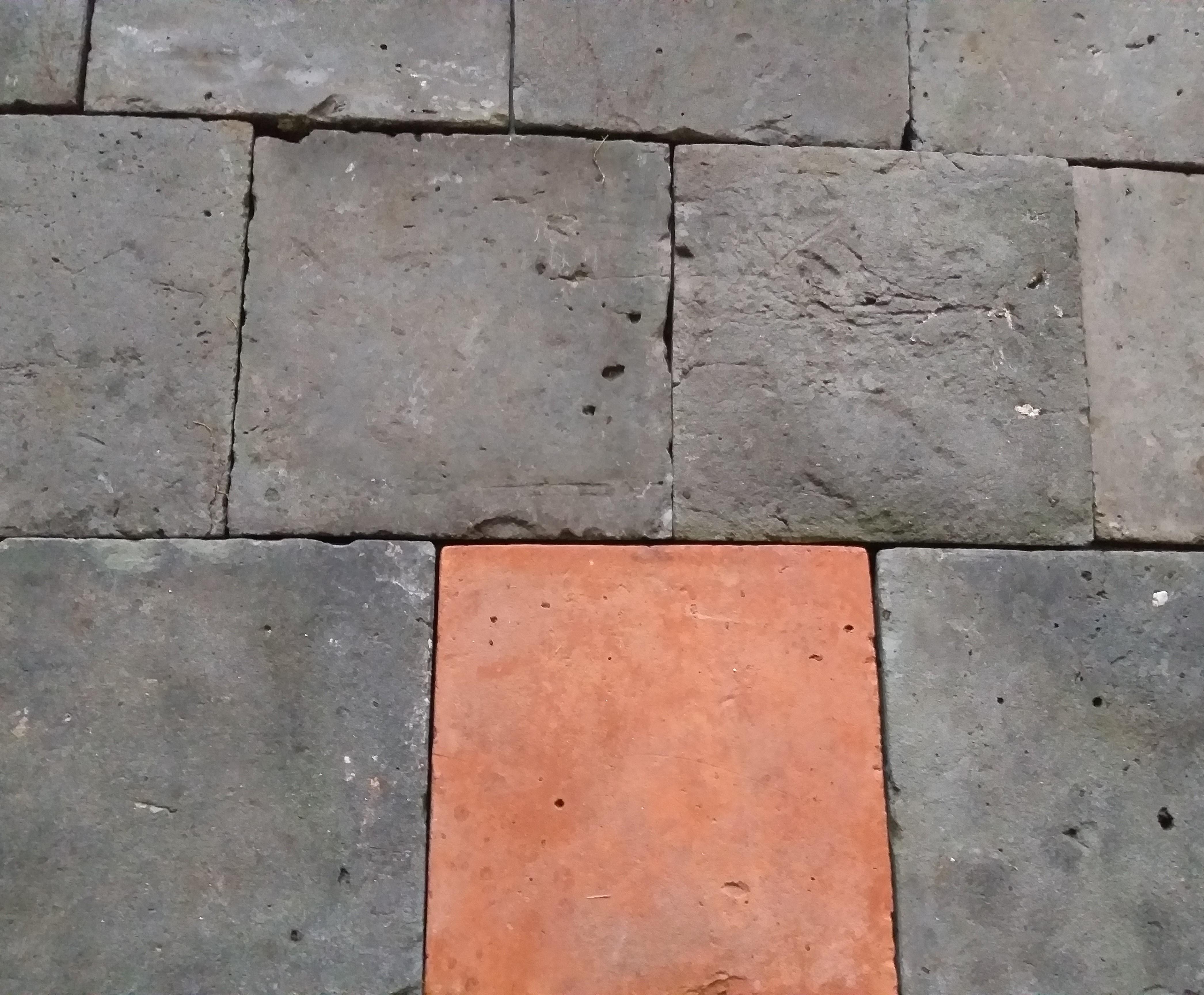 Dutch Floortiles Terracotta Anthraciet and Old For Sale