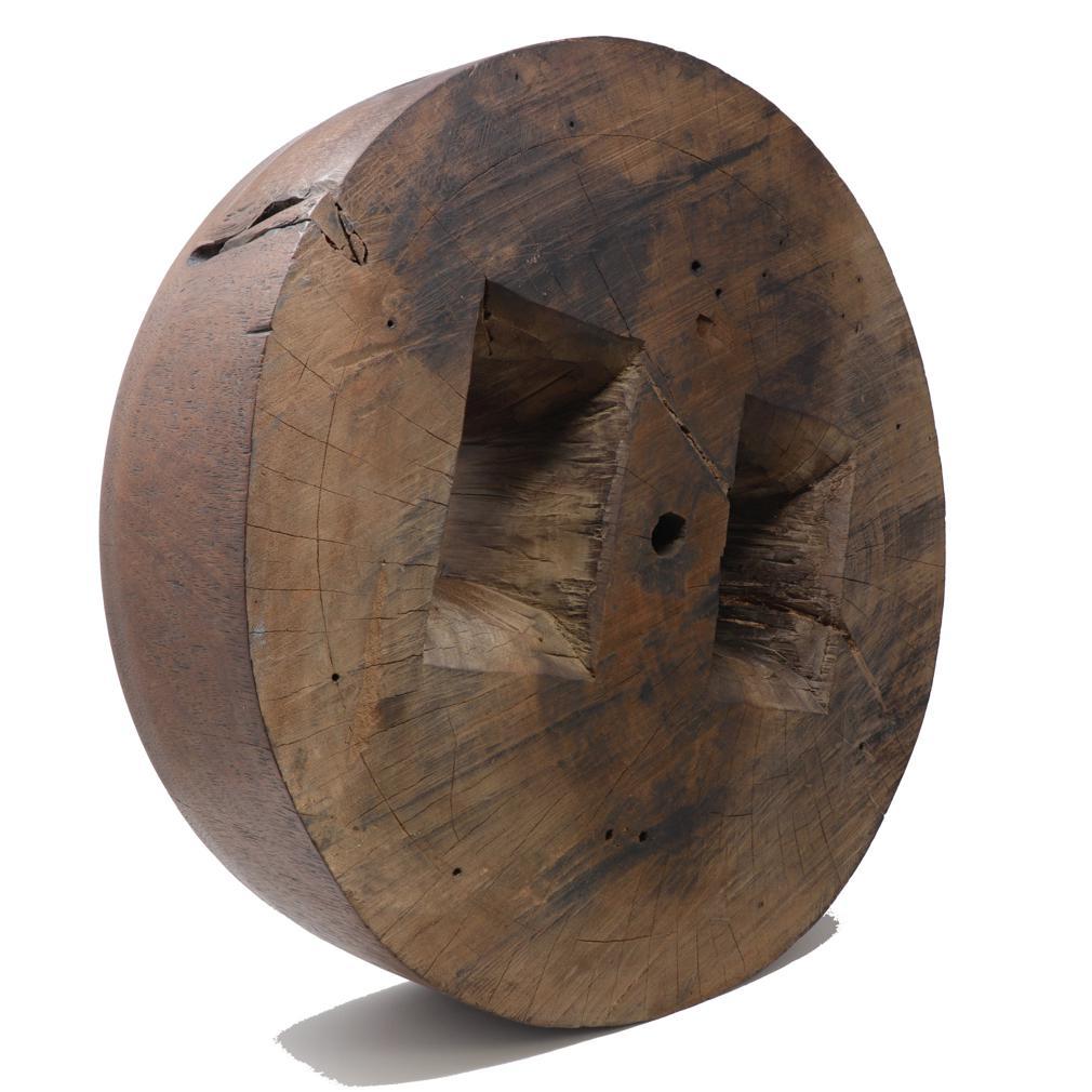 Folk Art Old Thai Ironwood Millstone For Sale