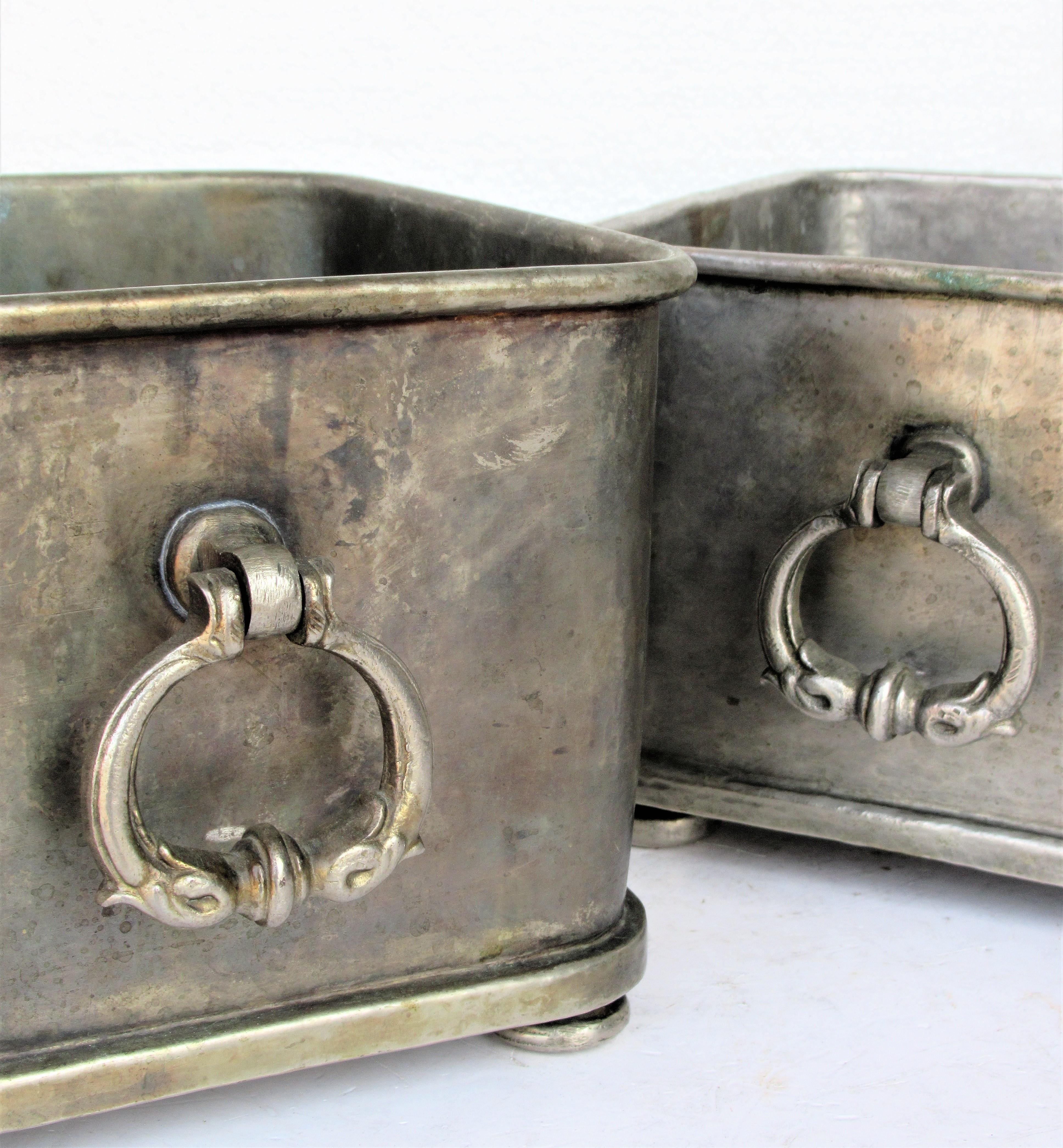 Tinned Bronze Tabletop Cachepot Planters 12