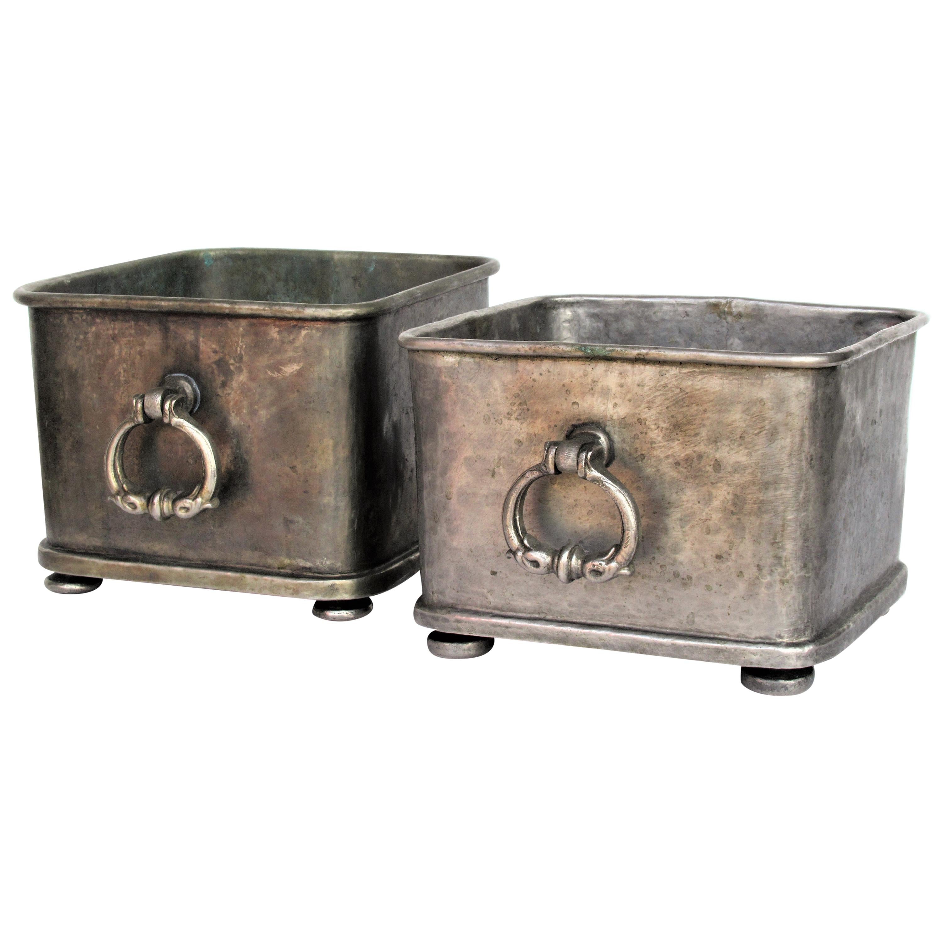 Tinned Bronze Tabletop Cachepot Planters