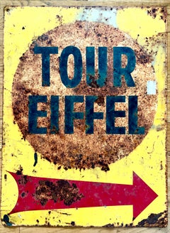 Old " Tour Eiffel This Way" Metal Sign