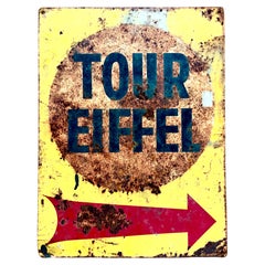 Old " Tour Eiffel This Way" Metal Sign