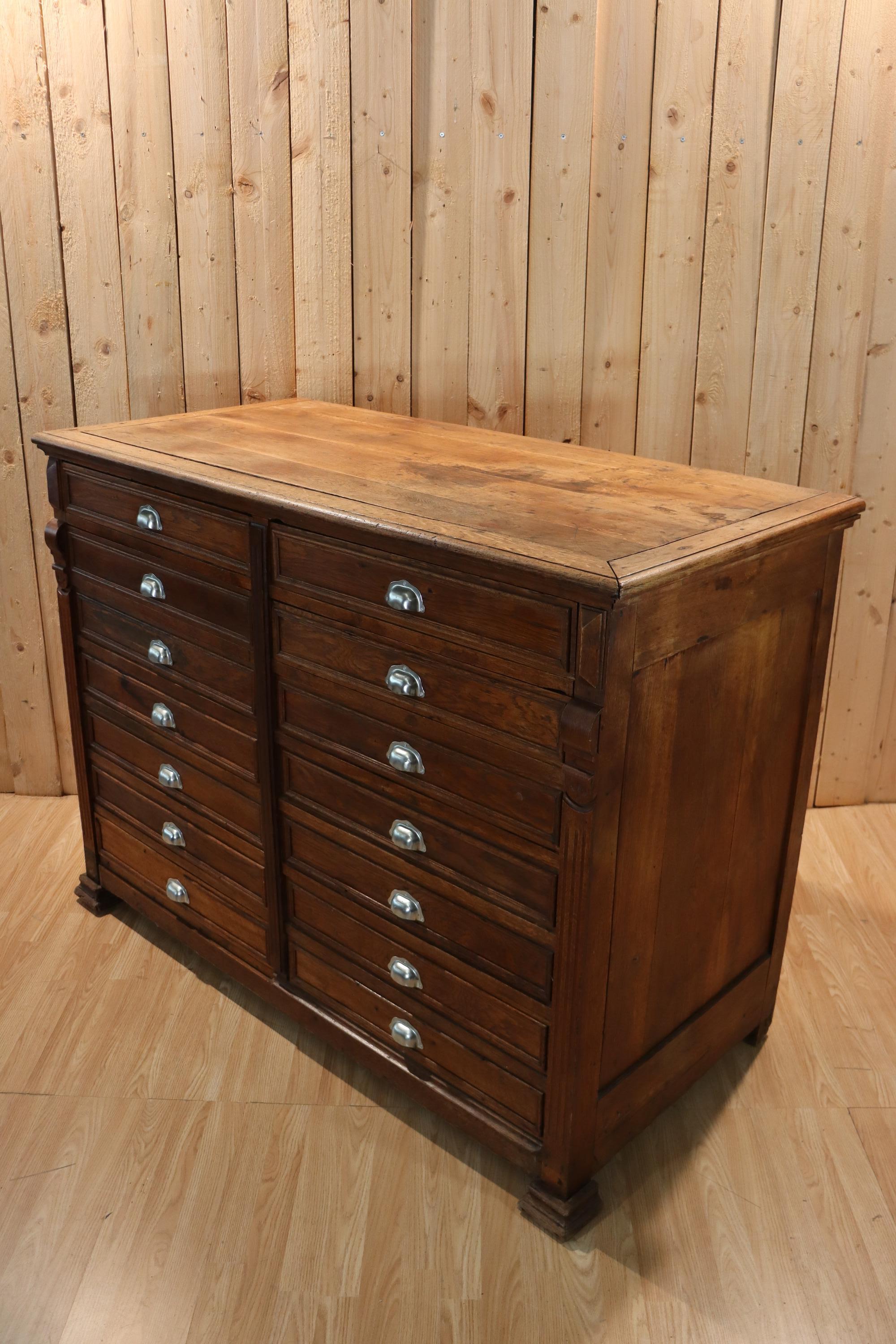 French Old Trade Furniture, 14 Drawers For Sale