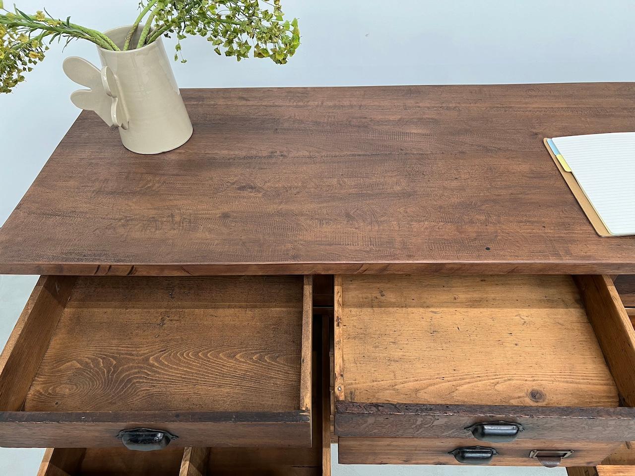 Old trading counter with drawers, fully restored. For Sale 7