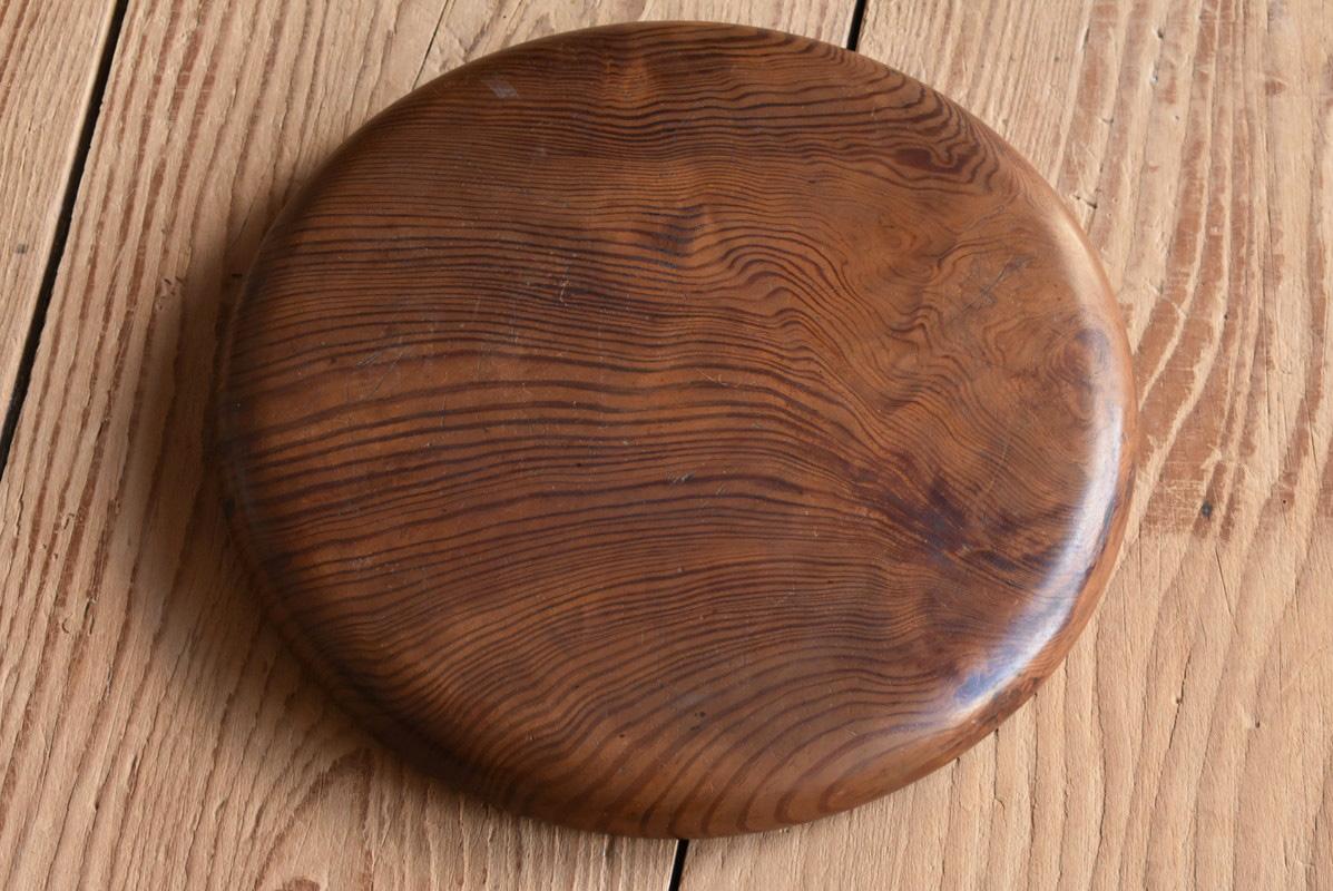 Old Tray Made of Japanese Pine / 1920-1950 / Beautiful Round Wooden Tray/Mingei 5
