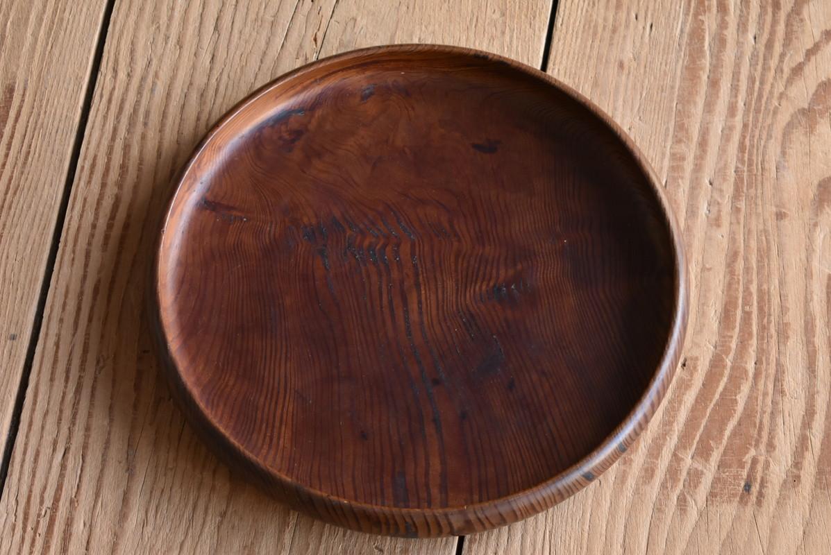 Old Tray Made of Japanese Pine / 1920-1950 / Beautiful Round Wooden Tray/Mingei 2