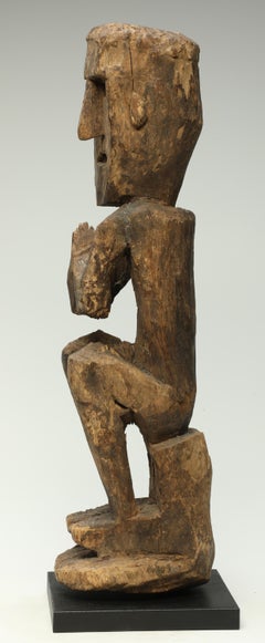 Old Tribal Cubist Squatting Spring Figure Nepal Early 20th Century Namaste Asia