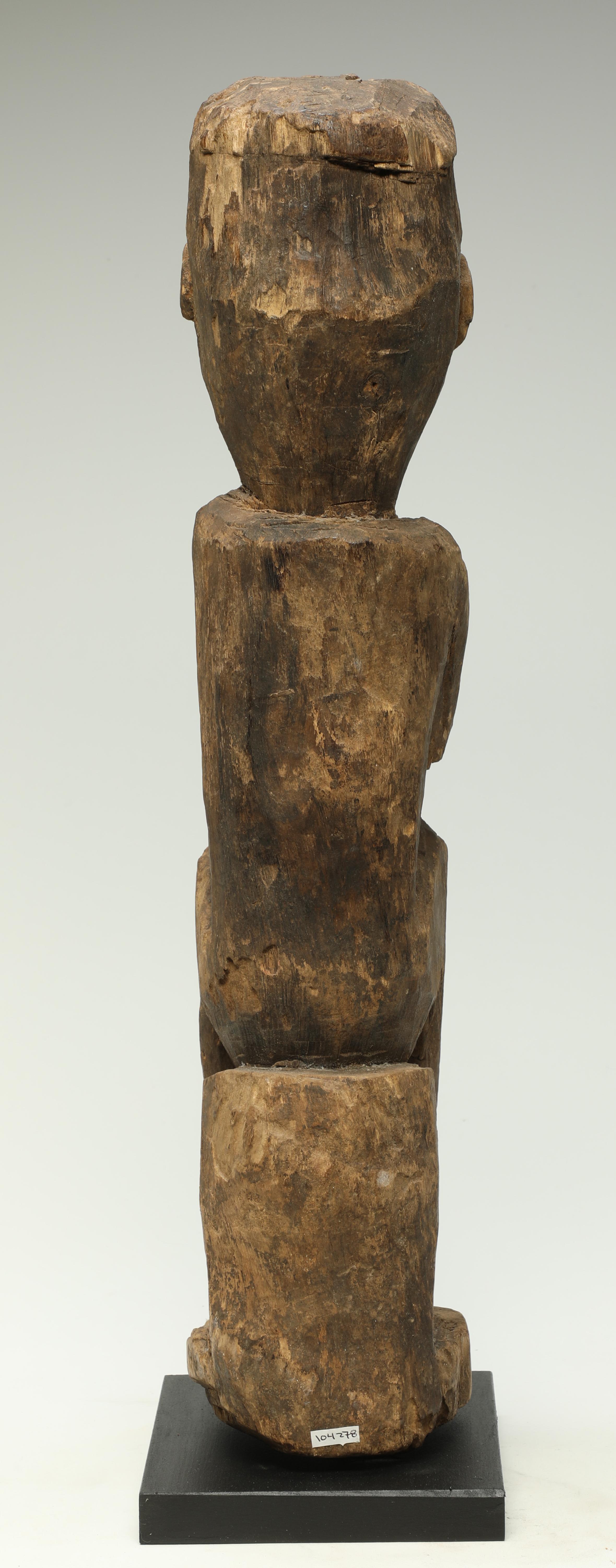 Stone Old Tribal Cubist Squatting Spring Figure Nepal Early 20th Century Namaste Asia For Sale