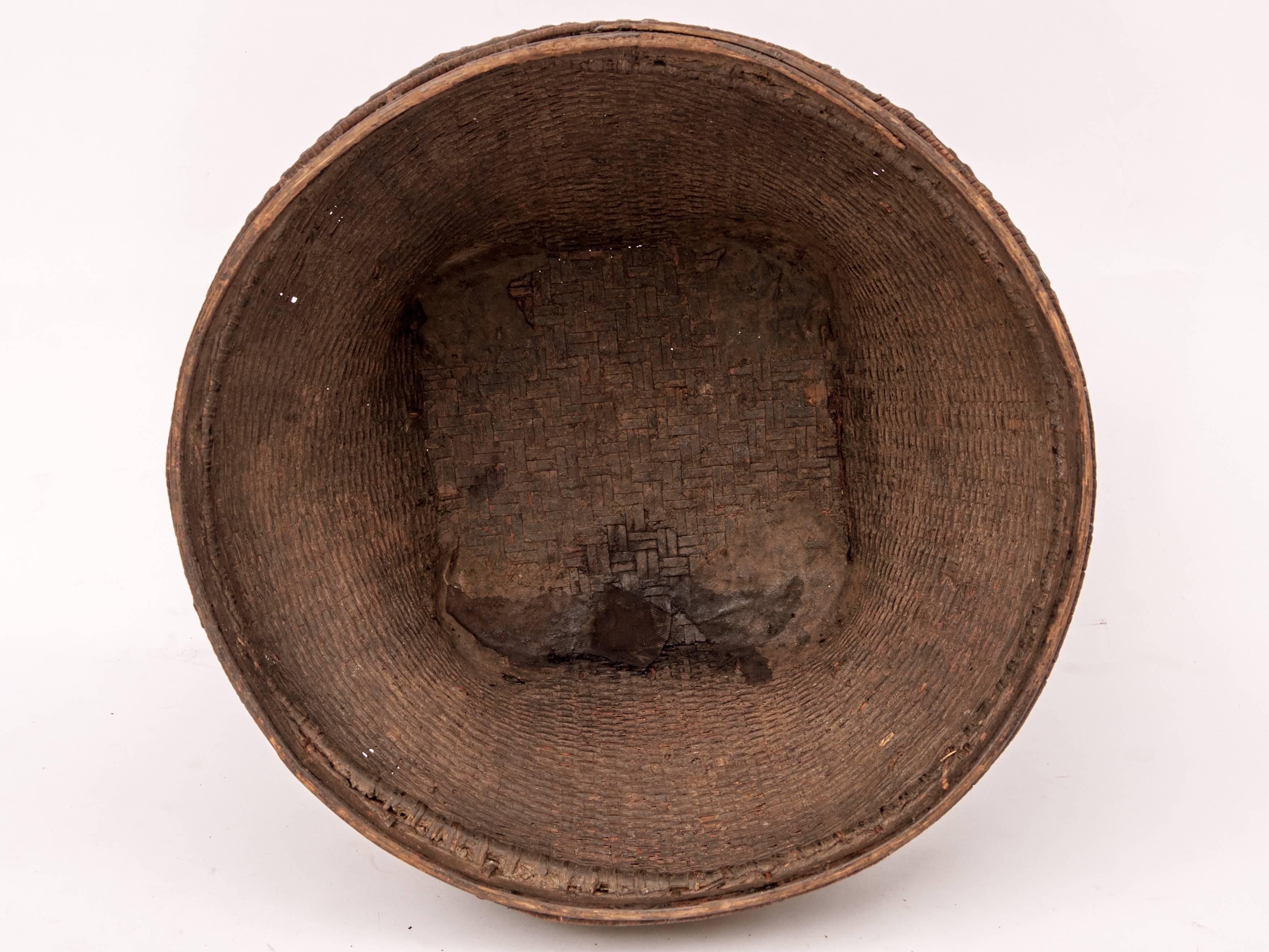 Cambodian Old Tribal Market Basket from Cambodia, Mid-20th Century