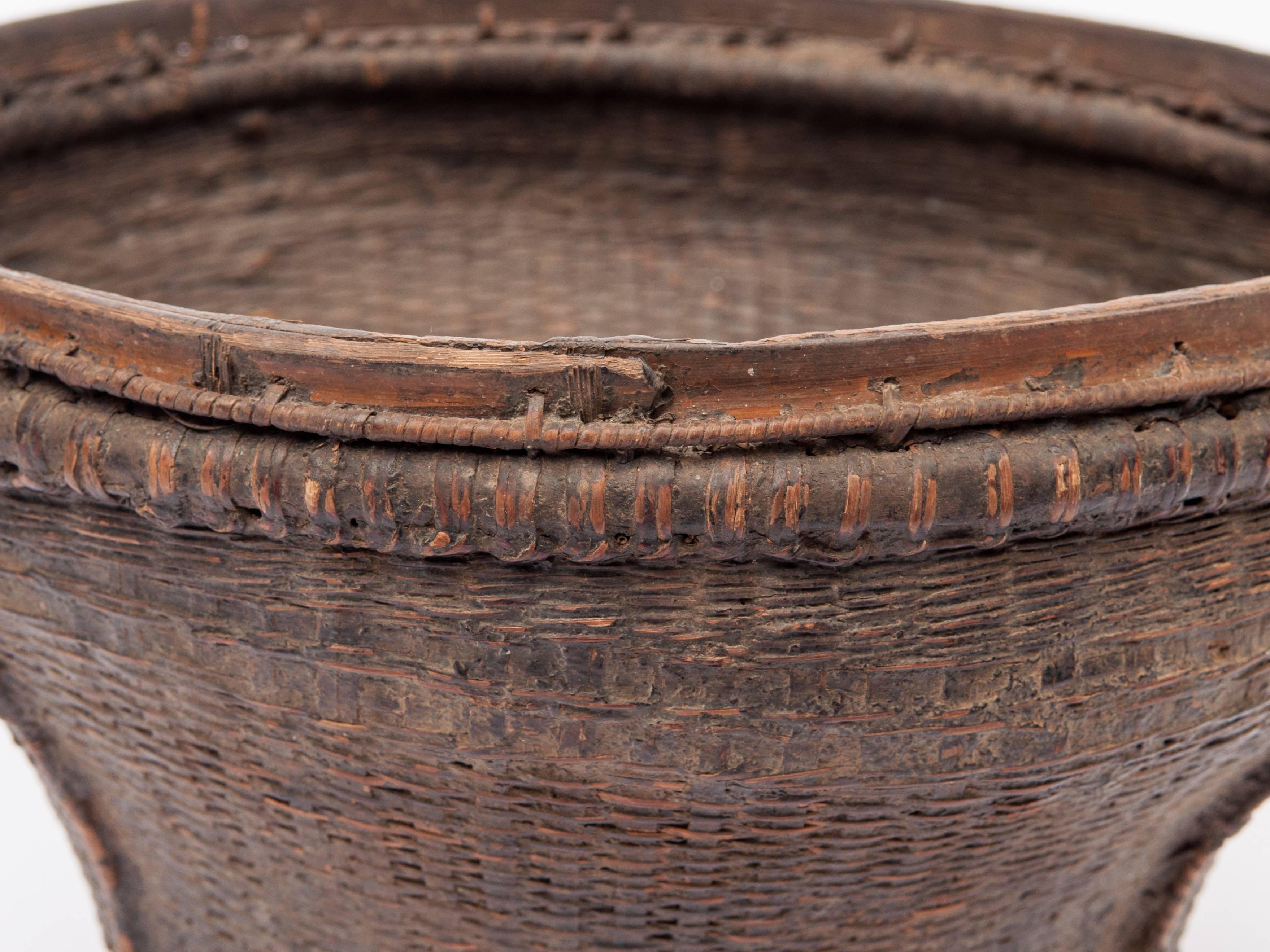 Old Tribal Market Basket from Cambodia, Mid-20th Century 1