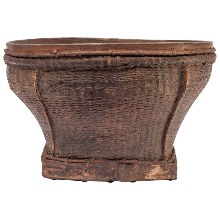 Old Tribal Market Basket from Cambodia, Mid20th Century at 1stDibs
