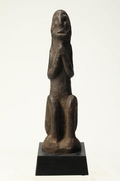 Old Tribal Stone Sitting Votive Spring Figure Nepal Early 20th Century Namaste