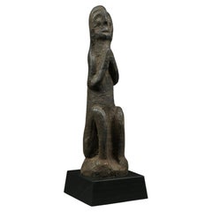 Old Tribal Stone Sitting Votive Spring Figure Nepal Early 20th Century Namaste