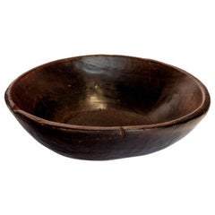 Old Tribal Wooden Bowl from Northwest Nepal, Mid-20th Century