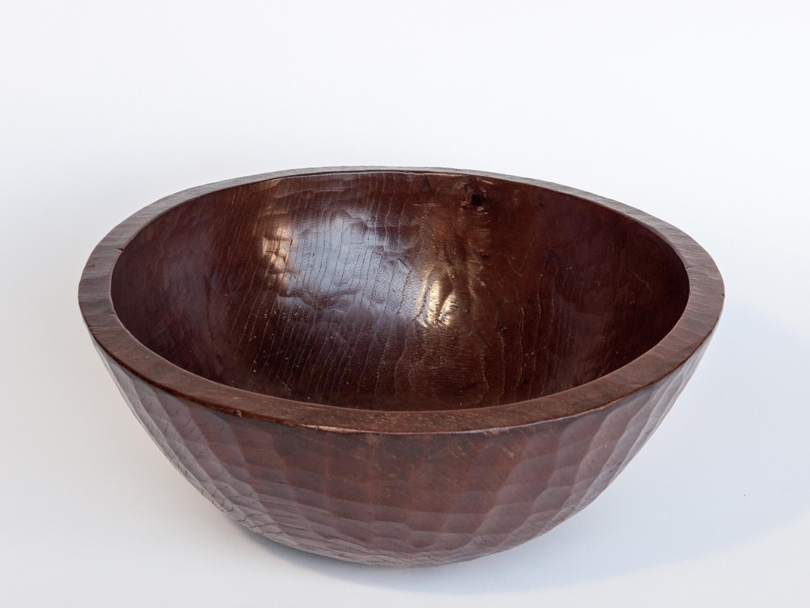 Old tribal wooden bowl from the West Nepal Himal, mid-20th century. Measures: 14