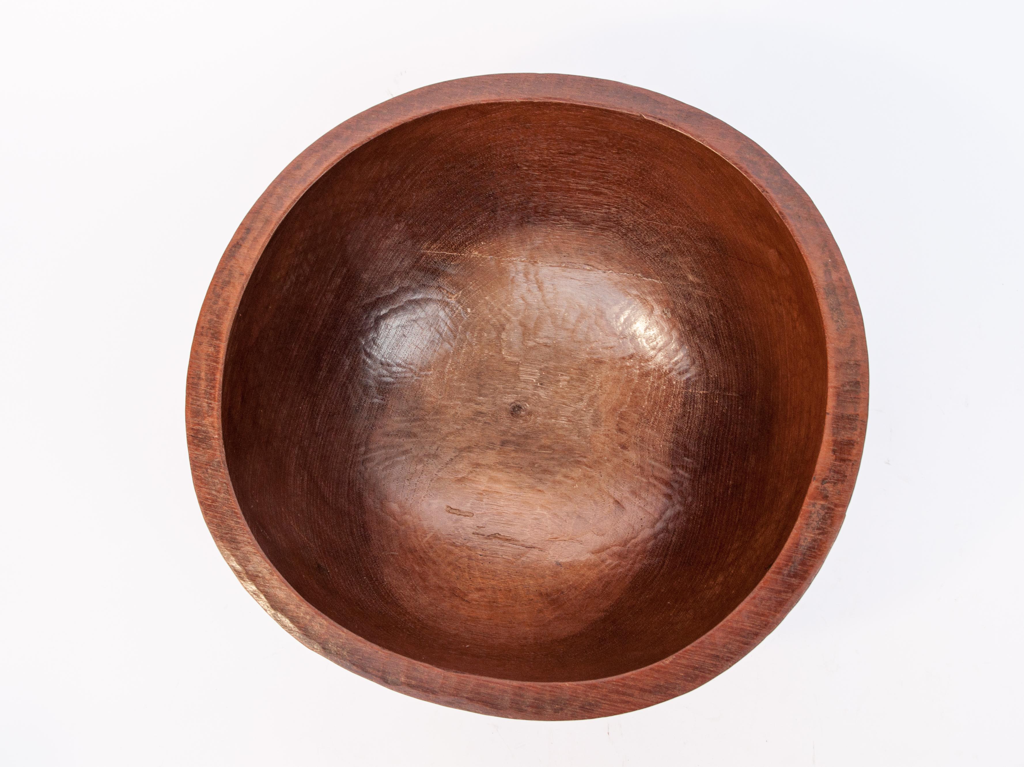 Nepalese Old Tribal Wooden Bowl from West Nepal Himal, Mid-20th Century