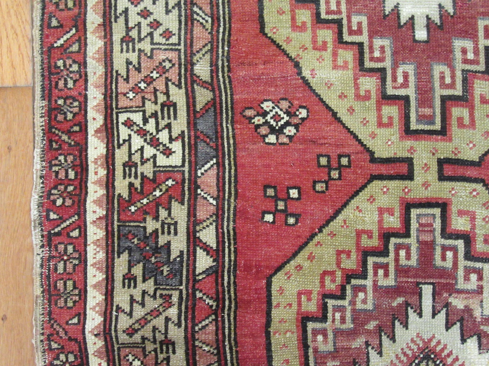 20th Century Vintage Hand Knotted Wool Turkish Anatolian Runner Rug For Sale
