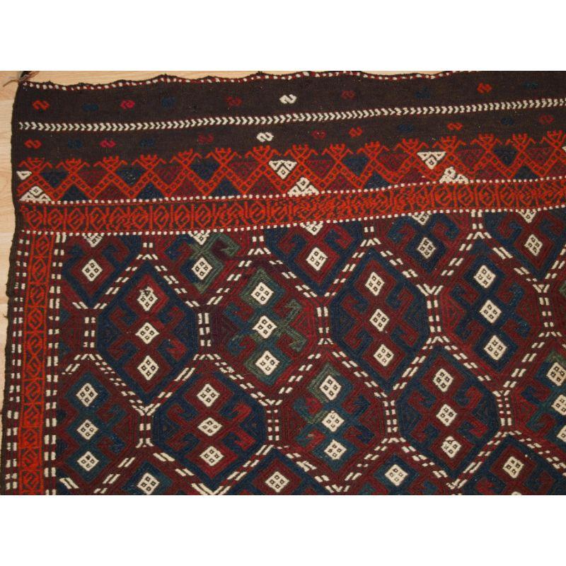 Old Turkish Bergama region flat weave in cicim technique

A good kilim with pleasing colour and lattice design, cicim is an embroidered weaving technique. Very good small square size.

Excellent condition with no wear at all.

Hand washed and ready