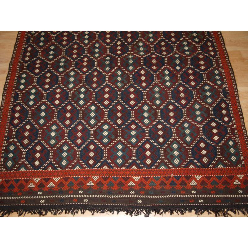 Early 20th Century Old Turkish Bergama Region Flat Weave For Sale