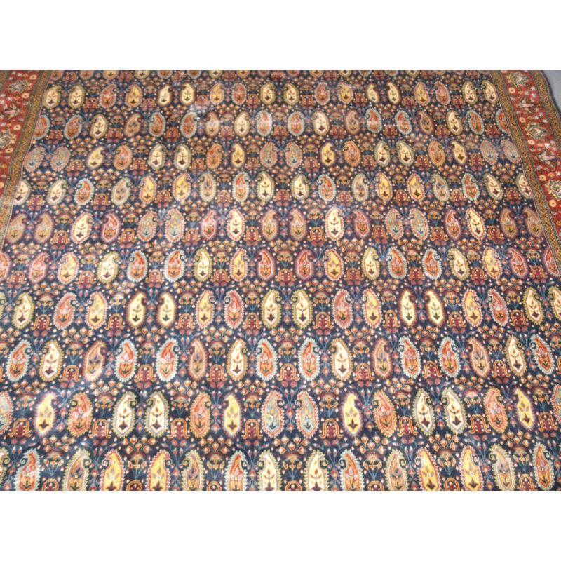20th Century Old Turkish Hereke Carpet, Wool Pile on a Wool Foundation For Sale