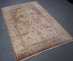 Old Turkish Kayseri 'Art Silk' Rug, Garden Prayer Design, Circa 1950