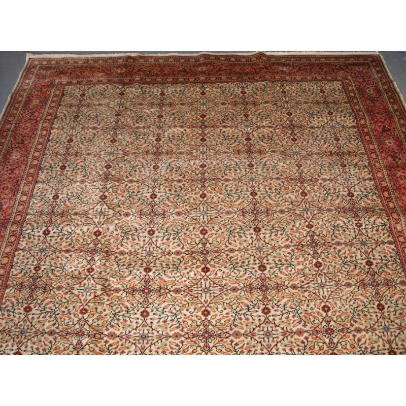 Old Turkish Kayseri Carpet with Traditional All Over Floral Design In Excellent Condition For Sale In Moreton-In-Marsh, GB