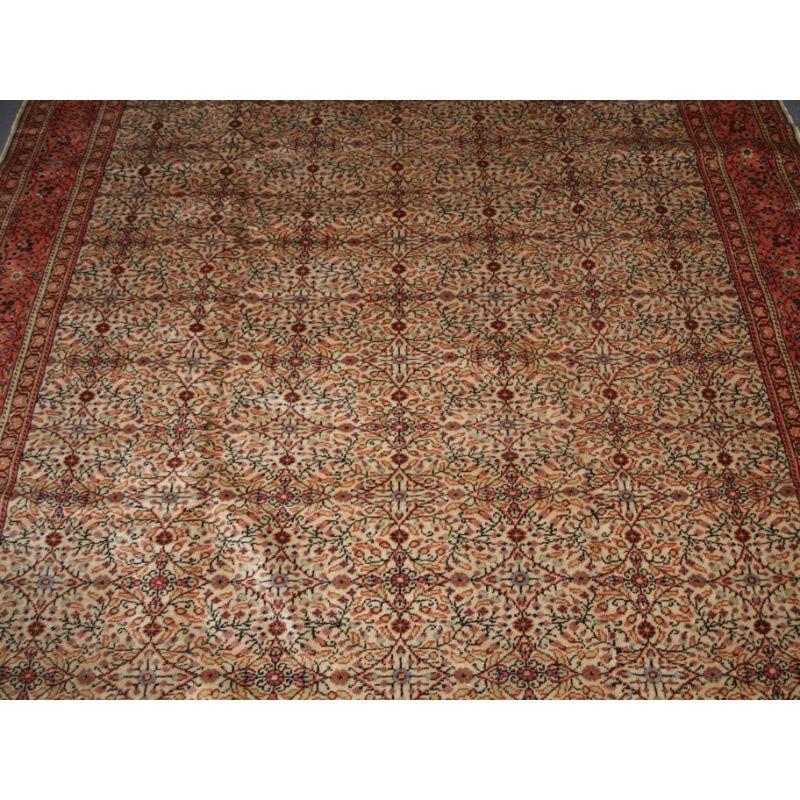 20th Century Old Turkish Kayseri Carpet with Traditional All Over Floral Design For Sale