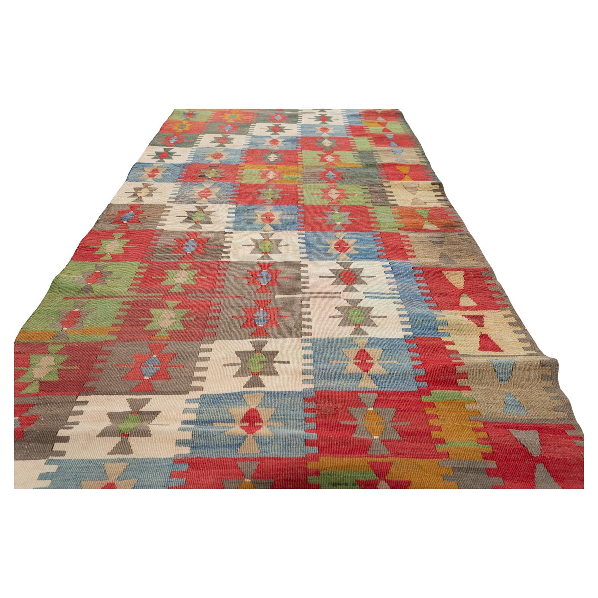 Hand-Woven Old Turkish Kilim Runner or Fragment For Sale
