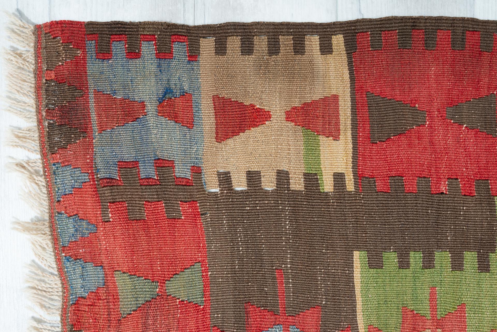 20th Century Old Turkish Kilim Runner or Fragment For Sale