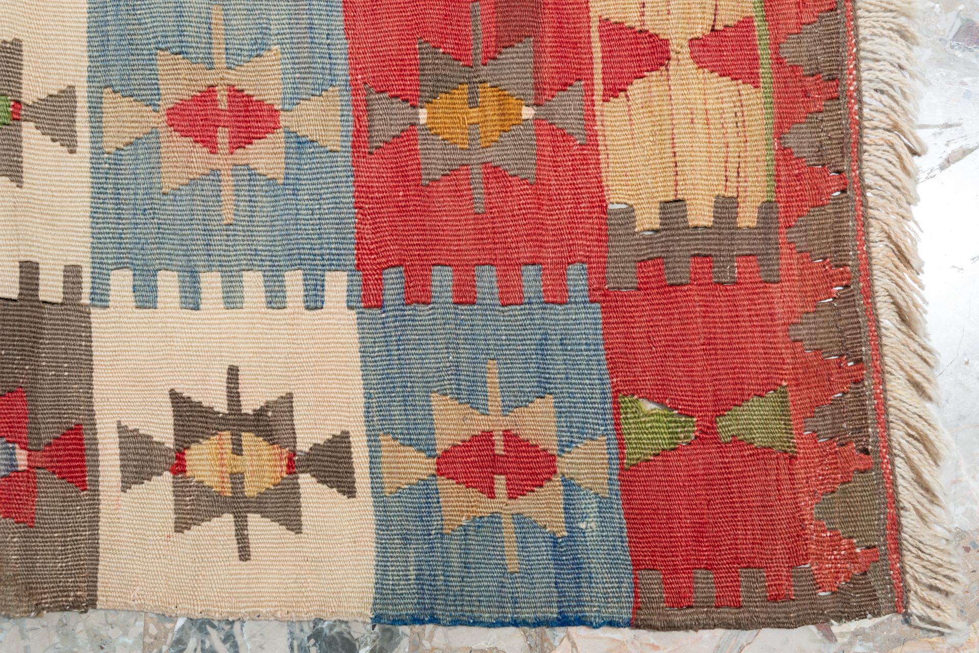 Old Turkish Kilim Runner or Fragment For Sale 1