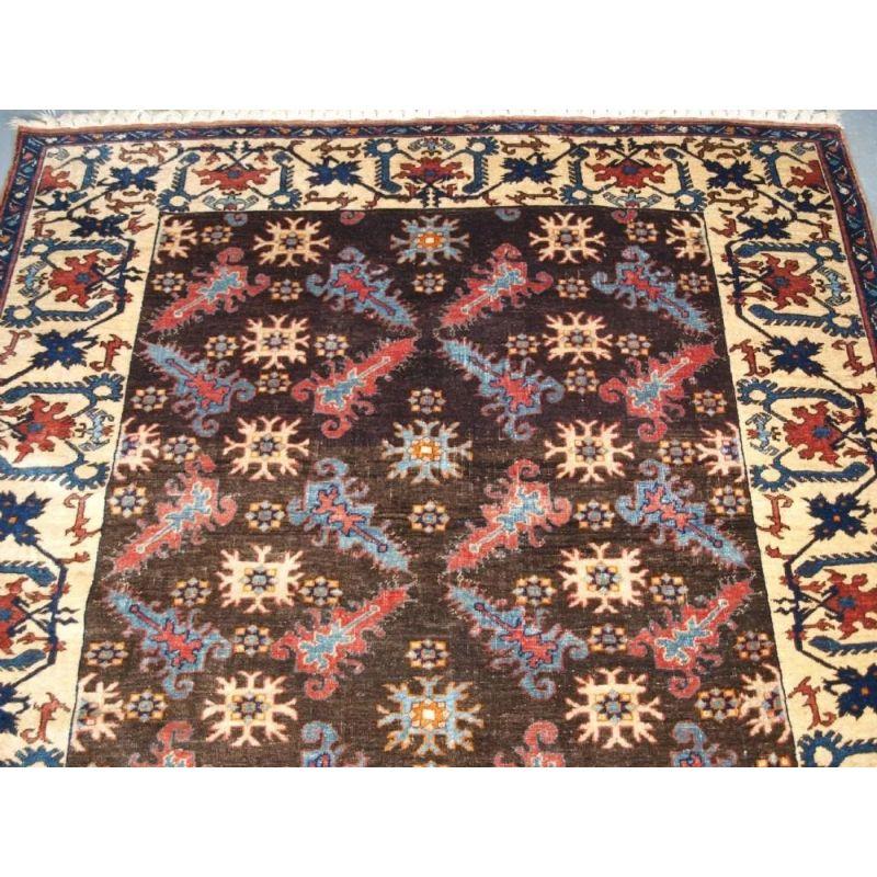 This fine rug is a Turkish copy of the Ottoman rugs that are today known as Transylvanian Lotto design. Many of these rugs have been found in Churches throughout Transylvania. This excellent rug is woven with excellent wool and has a stunning