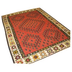 Kilim turco antiguo de Sarkoy, color rojo suave, hacia 1950
